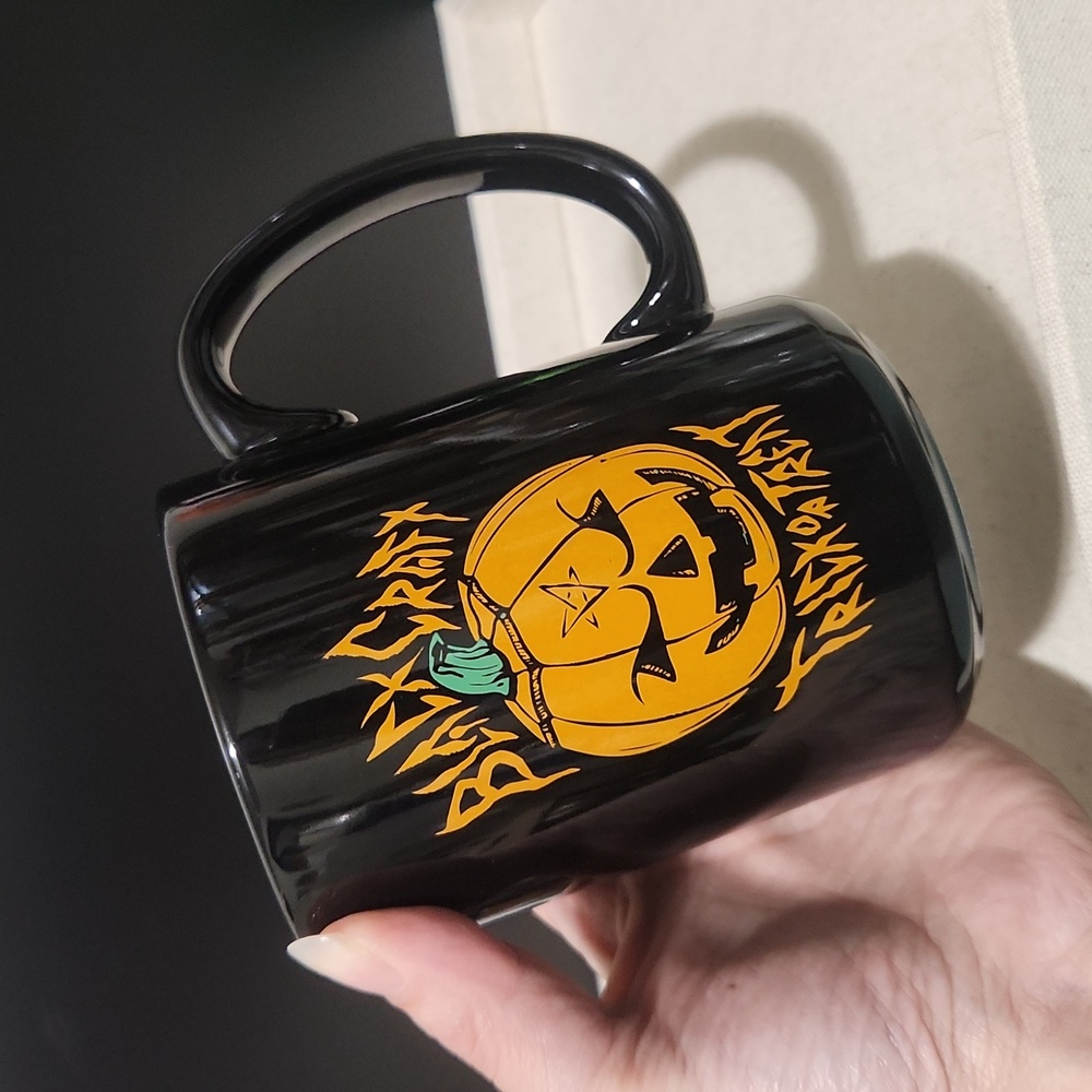 Blackcraft Cult "Trick or Treat" Orange Jack o Lantern Halloween Coffee Mug